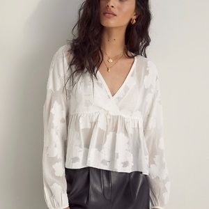 Aritzia Wilfred Peplum Blouse, Size Small